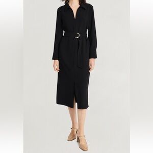 NWOT Luxely Collared Long Sleeve Midi Dress